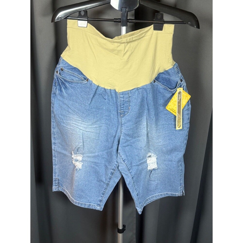 Women’s Hybrid & Company Maternity Jean Shorts Light Wash Size 2X NWT
